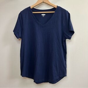 Old Navy Navy Blue V-Neck Short Sleeve Tee